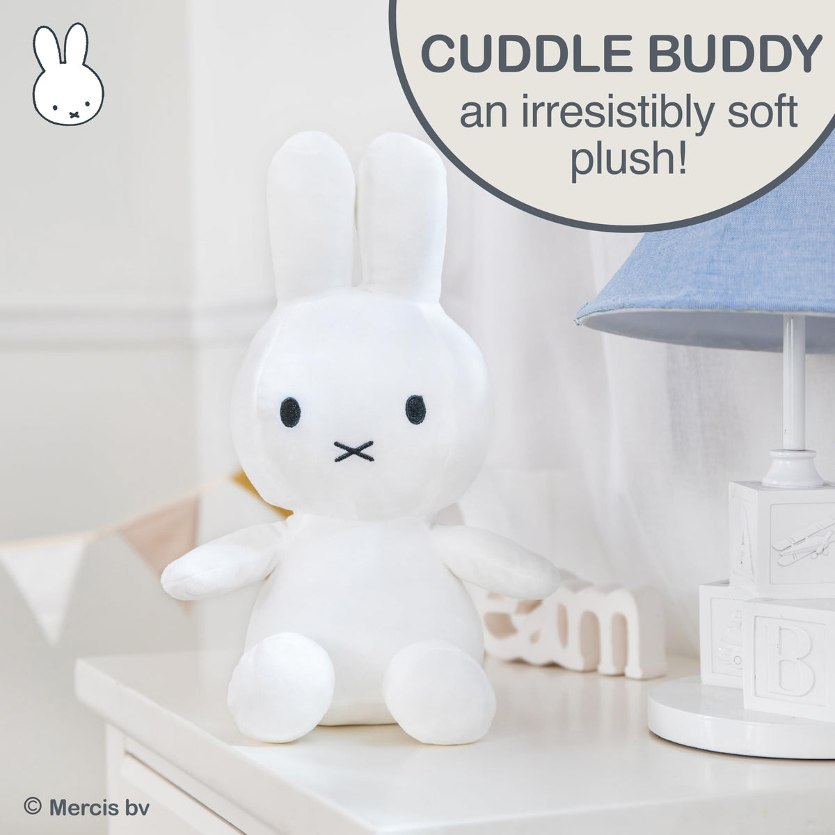 Kids Preferred Miffy plush face close-up shows friendly minimalist design