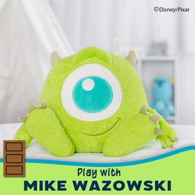 Travel-friendly Mike Wazowski plush doubles as a comforting on-the-go companion.