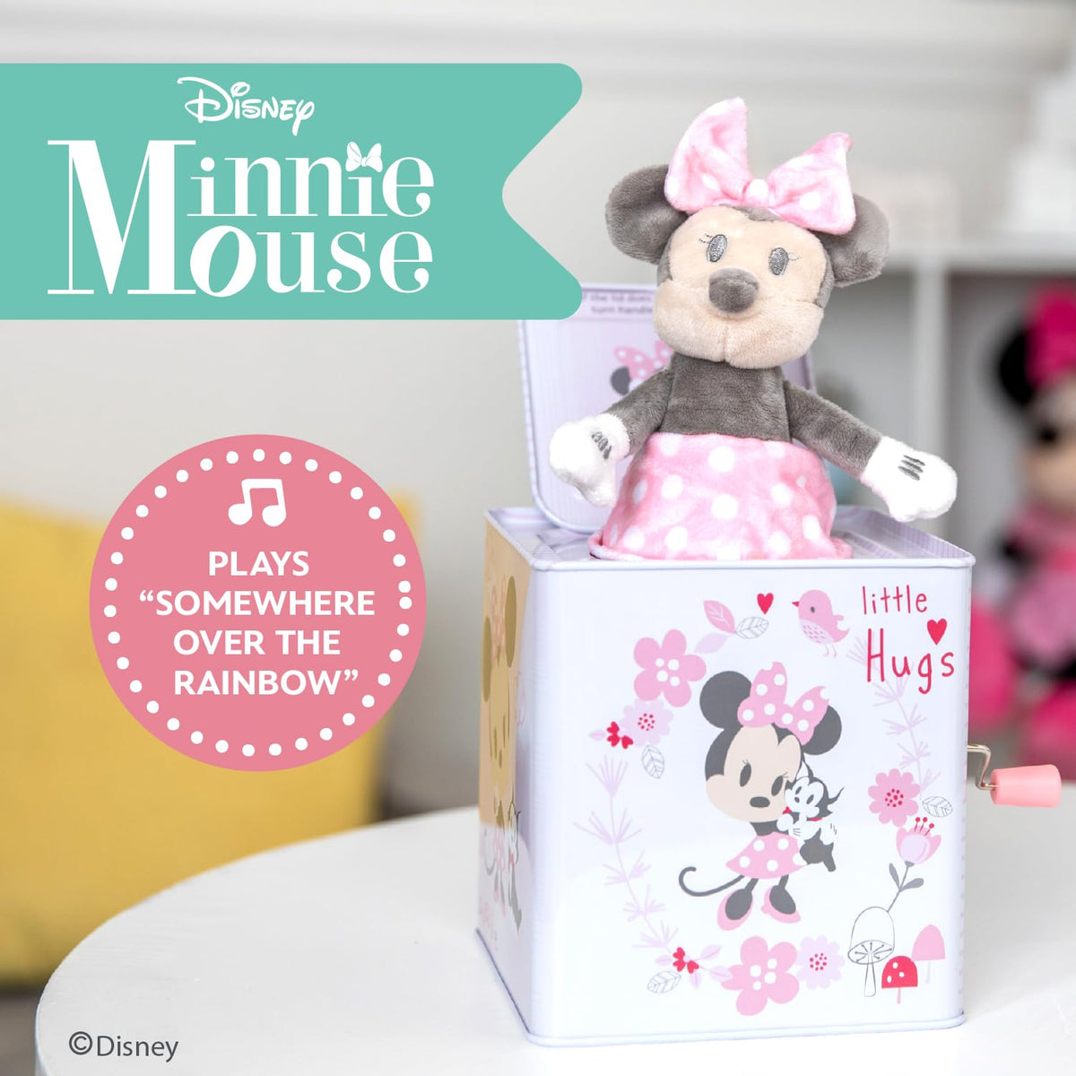 Minnie Mouse pops up in pink dress for a cheerful peekaboo moment