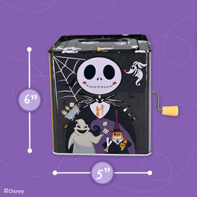 Nightmare Before Christmas artwork decorates the toy for a festive nursery touch.