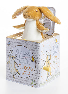Kids Preferred Nutbrown Hare Jack-in-the-Box front view promotes gentle exploration and anticipation.