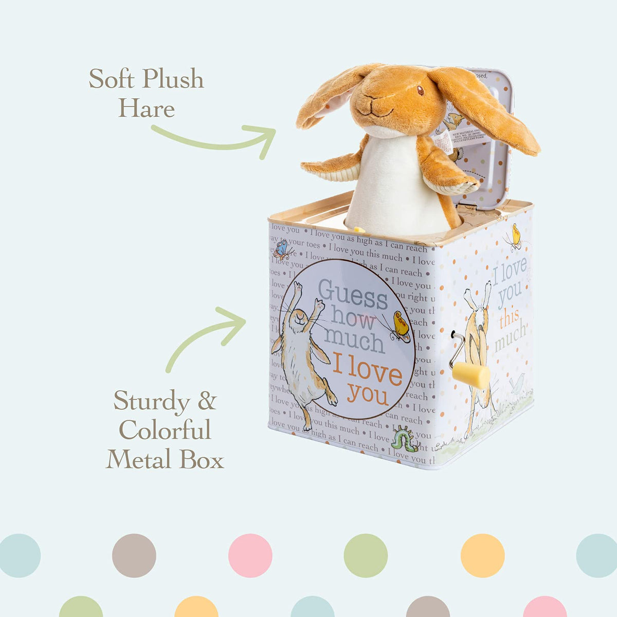 Kids Preferred Nutbrown Hare storybook artwork on the sides for visual familiarity.
