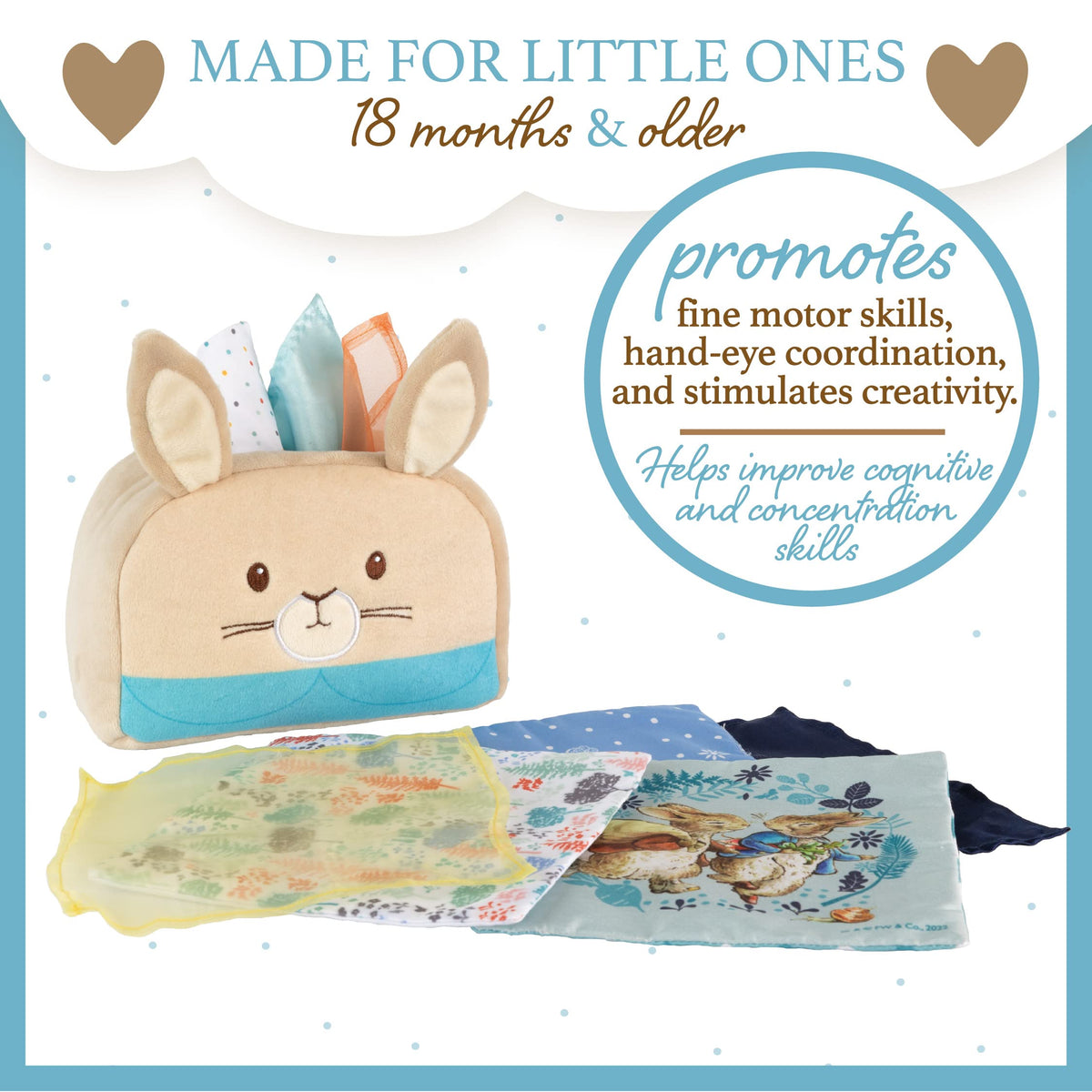 Peter Rabbit tissue box travel-friendly design; keeps children entertained on trips