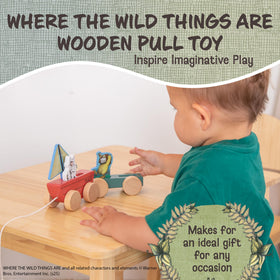 Removable pieces on the pull toy encourage problem solving and hands-on play.