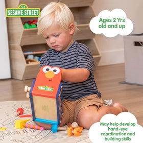 Nine building pieces spark creativity in Sesame Street Toolbox play.