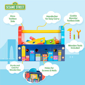 Kids Preferred Sesame Street Toolbox wrench with Ernie stripes for early construction play.
