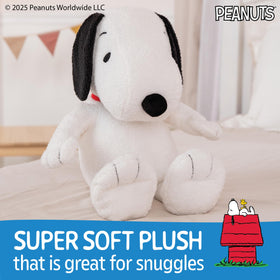 Snoopy Cuteeze plush with ultra-soft texture ideal for bedtime cuddles and travel.