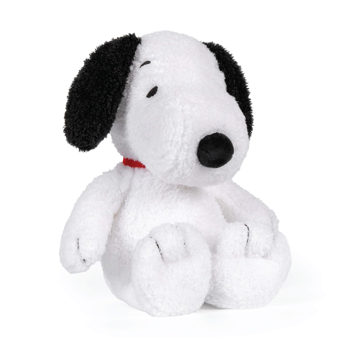 Kids Preferred Snoopy 12-inch plush with crinkle feet for sensory play.