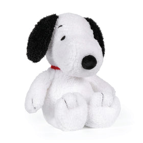 Kids Preferred Snoopy 12-inch plush with crinkle feet for sensory play.