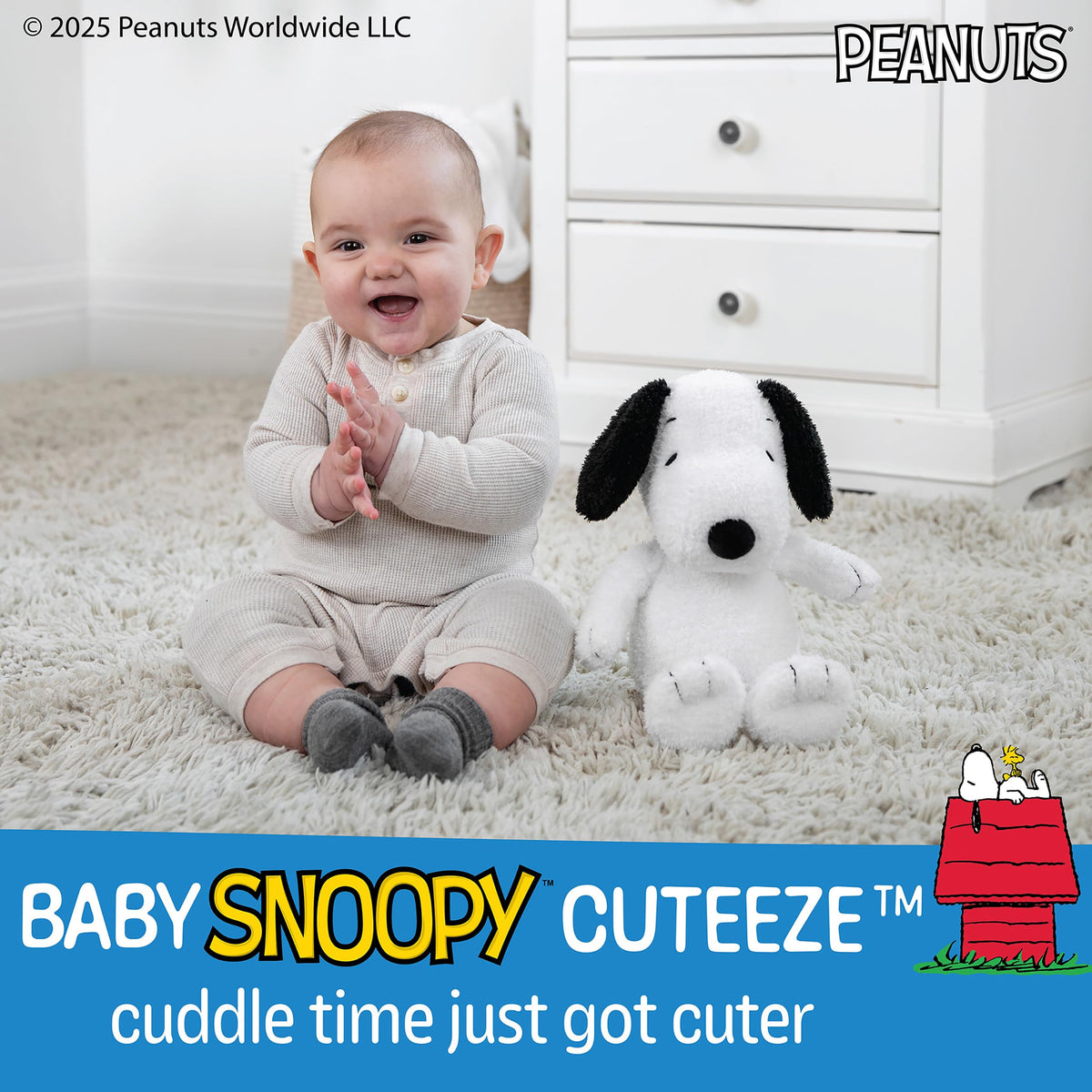 Kids Preferred Snoopy plush with embroidered features for comforting hugs.