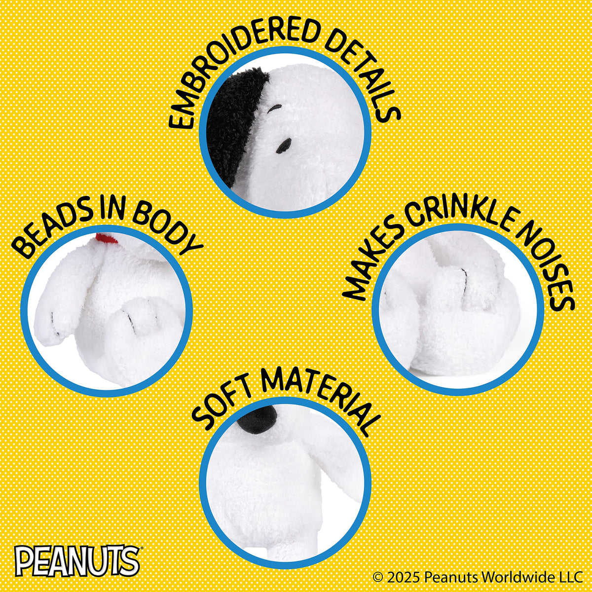 Kids Preferred Snoopy plush with red collar and classic Peanuts charm.