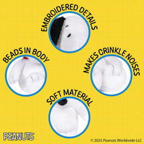 Kids Preferred Snoopy plush with red collar and classic Peanuts charm.