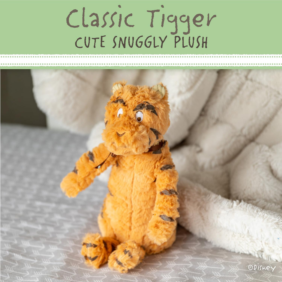 Kids Preferred Tigger stuffed toy, ultra-soft for bedtime comfort.