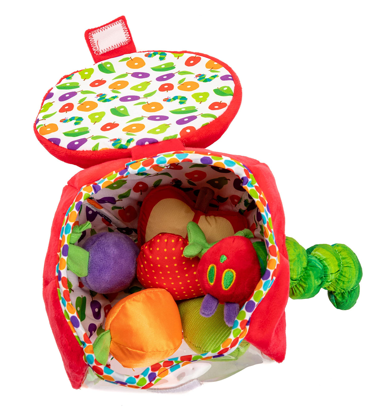 World of Eric Carle Apple Playset velcro top closure for easy access.