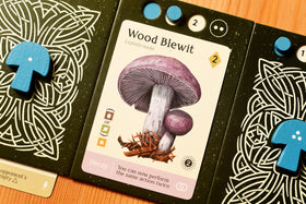 Mycelia action pieces highlight choices that influence future tile placement.