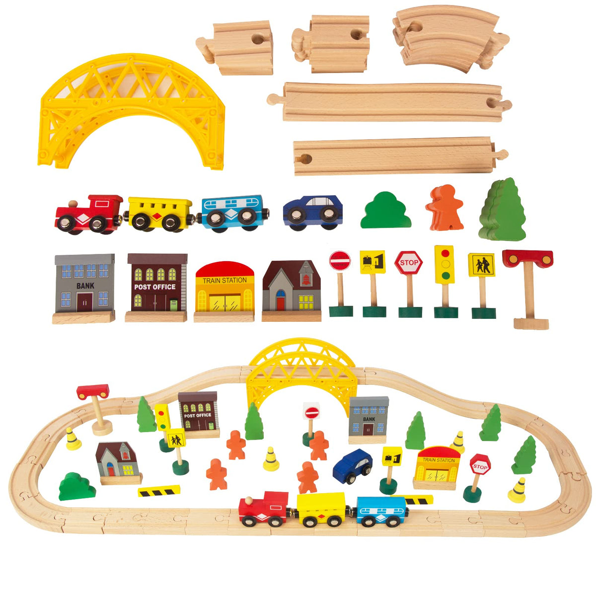 Kids Toyland 60-piece train set tracks engage imaginative play