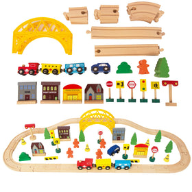 Kids Toyland 60-piece train set tracks engage imaginative play