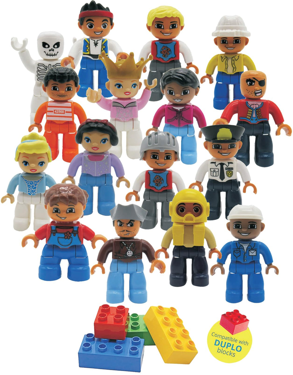Kids Toys 16-piece people figures set for imaginative building