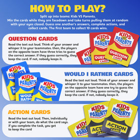 Kids VS Parents family face-off card fuels playful competition and laughter.
