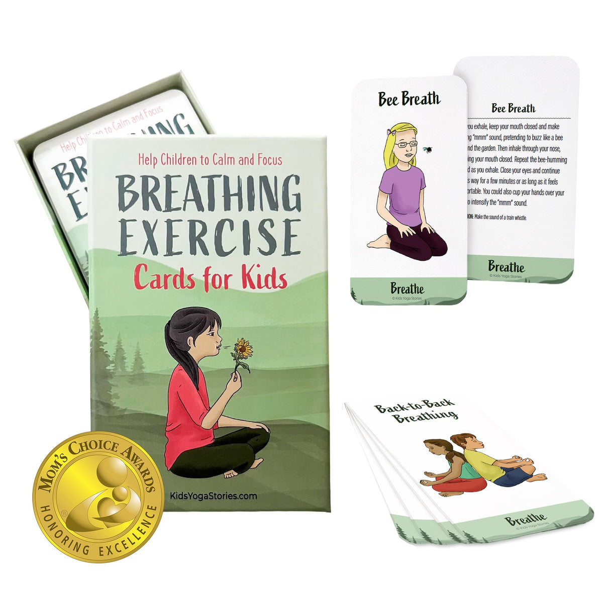 Kids Yoga Stories breathing cards classroom deck supports quiet breaks and focus