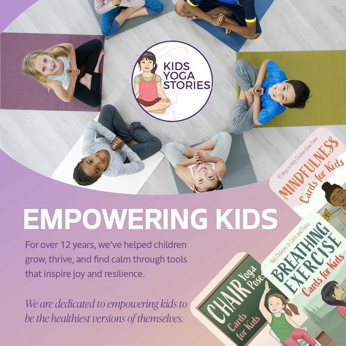 Kids Yoga Stories colorfully illustrated poses guide calm breathing techniques