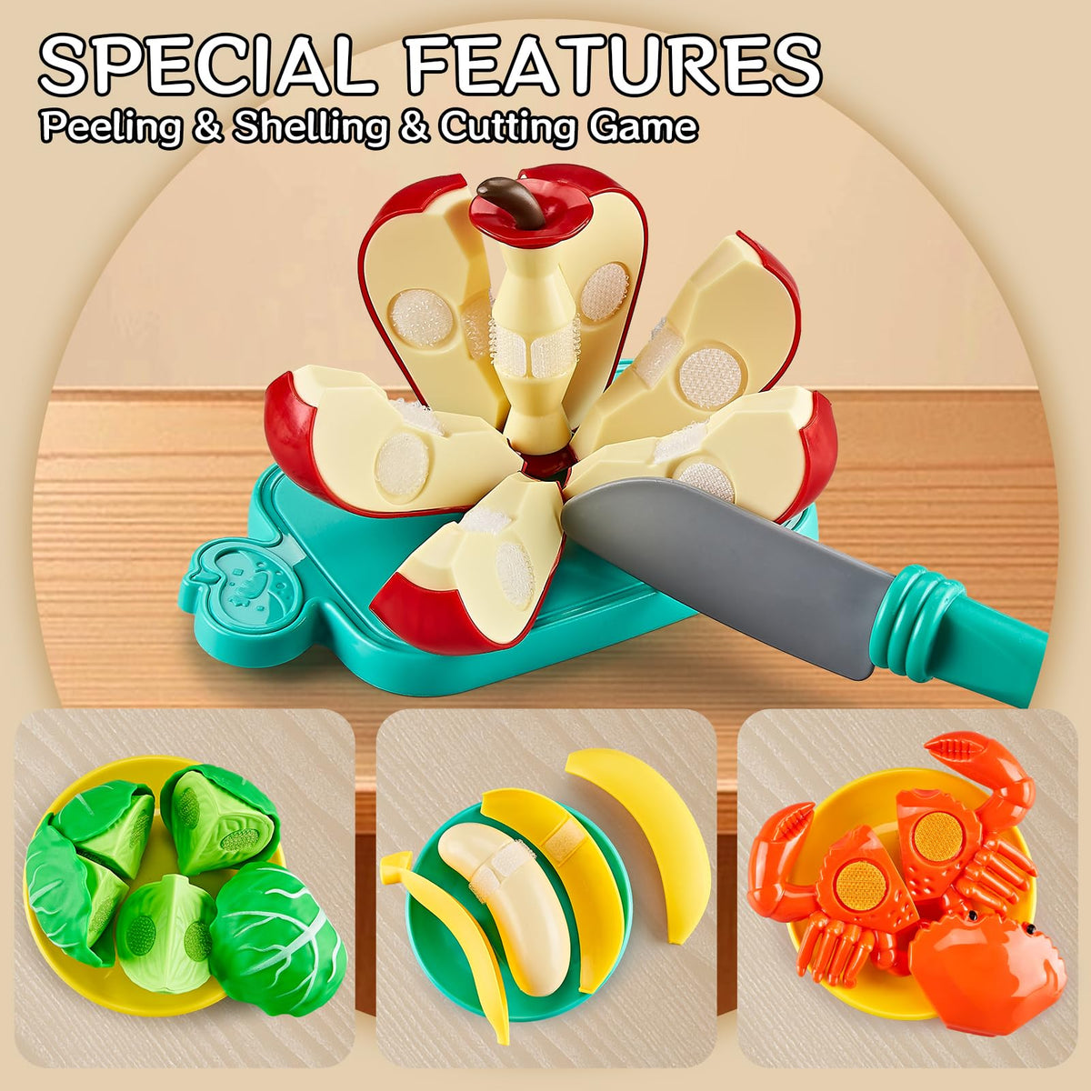 Kidsciety 85pc pretend fruit play food supports sorting and creative play.