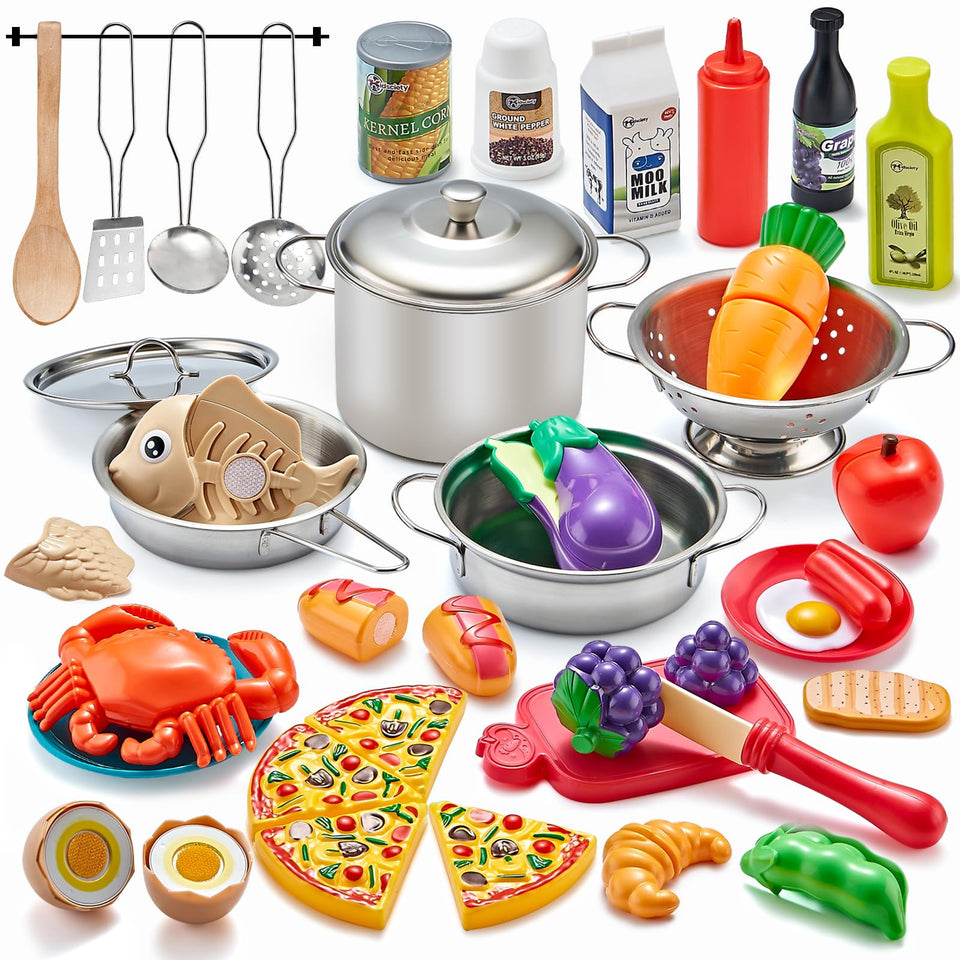 Kidsciety pretend play kitchen set sparks imaginative cooking adventures.