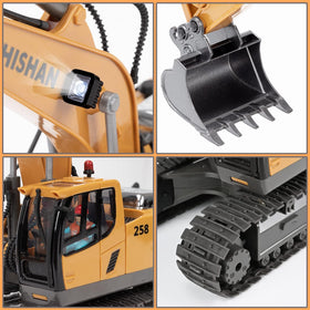 KidsFaves excavator lights and sounds enhance realistic construction play.