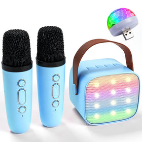 KidsFaves karaoke machine front view blue color for family sing-alongs.