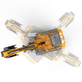 KidsFaves Pro-Grade RC Excavator metal-tracks offer solid traction on rough terrain.