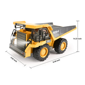 KidsFaves RC dump truck durable construction withstands rough hours