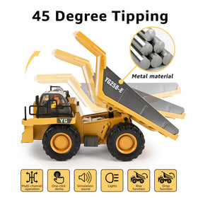 KidsFaves RC dump truck with two batteries for longer playtime