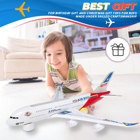 Kidsthrill airplane toy bump-and-go action inspires quick, interactive adventures.