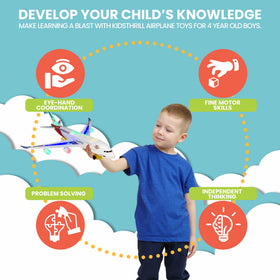 Kidsthrill airplane toy wheels enable smooth rolling play on floors.
