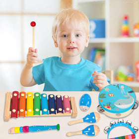 KIDS TOYLAND wooden drums for sturdy percussion practice.