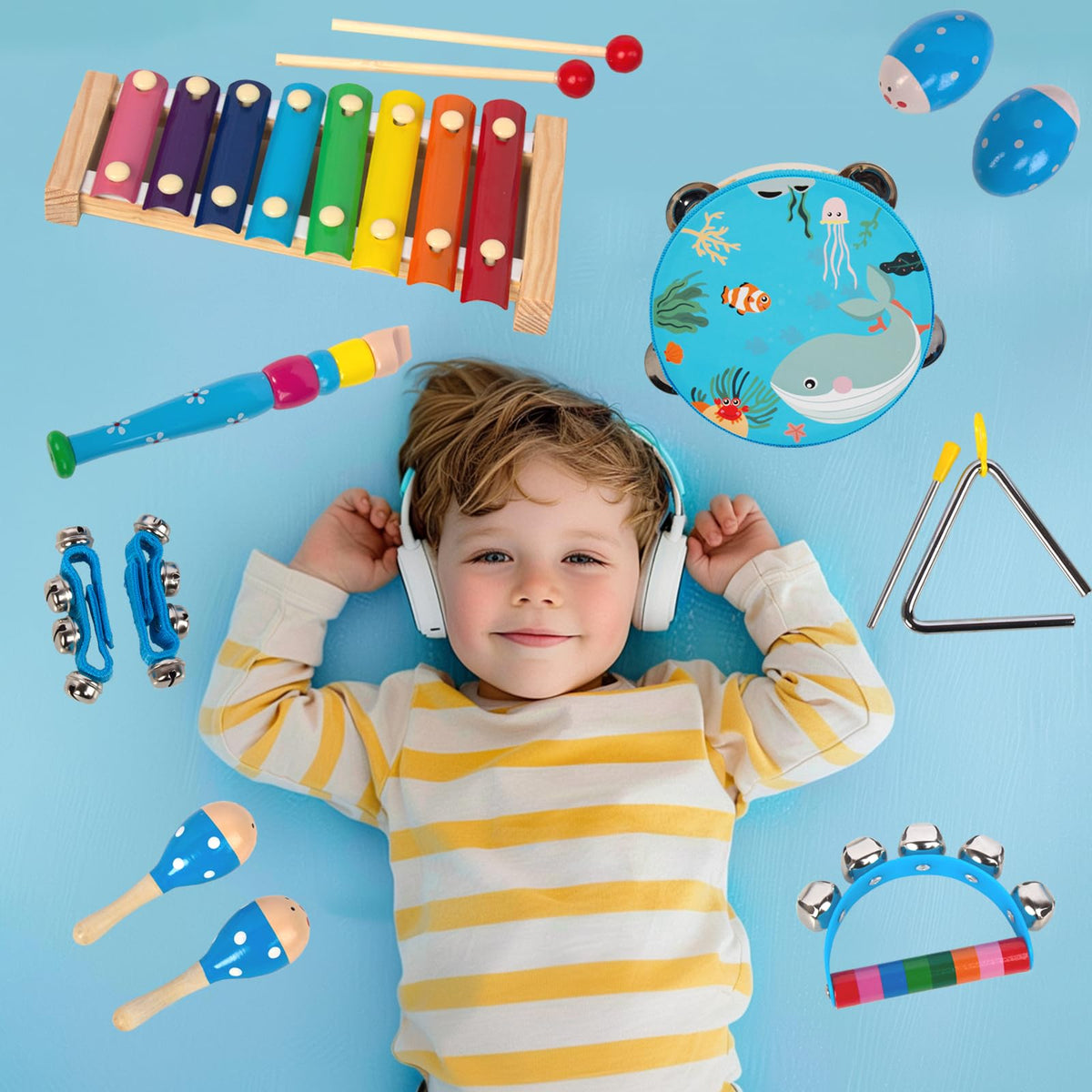 KIDS TOYLAND wooden flute trainer for gentle blowing play.