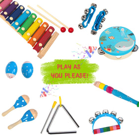 KIDS TOYLAND wooden shaker promoting rhythm through safe play.