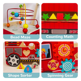 KIDS TOYLAND wooden walker includes beads and shape sorting for interactive learning