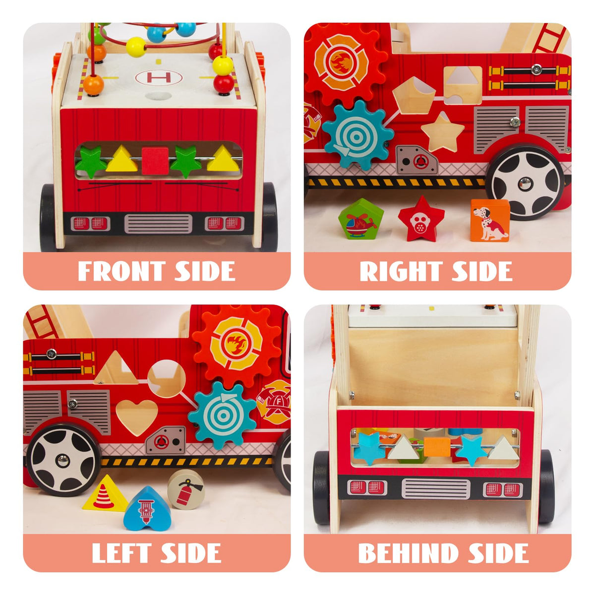KIDS TOYLAND walker wheels have rubber edges to protect floors during play