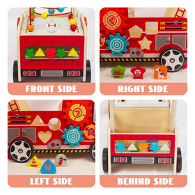 KIDS TOYLAND walker wheels have rubber edges to protect floors during play