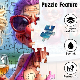 KIDSU wooden hot tub gray pebbles puzzle with precise cuts for easy fit