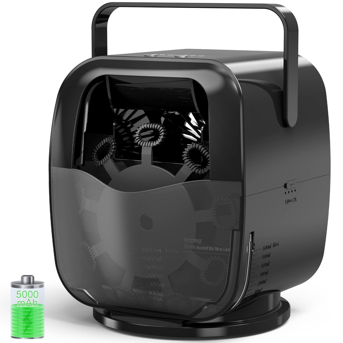 KIDWILL bubble machine front view for easy setup and portability