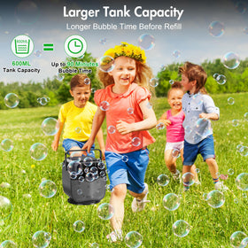 KIDWILL bubble machine safety design with instant stop protects kids and pets