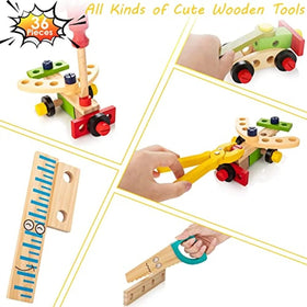 KidWILL wooden wrench, encourages pretend repairs and fine motor skill practice.