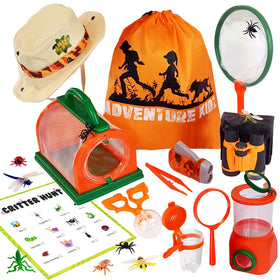 Kidz@Play Adventure Kit binoculars for birdwatching and bug spotting on hikes.