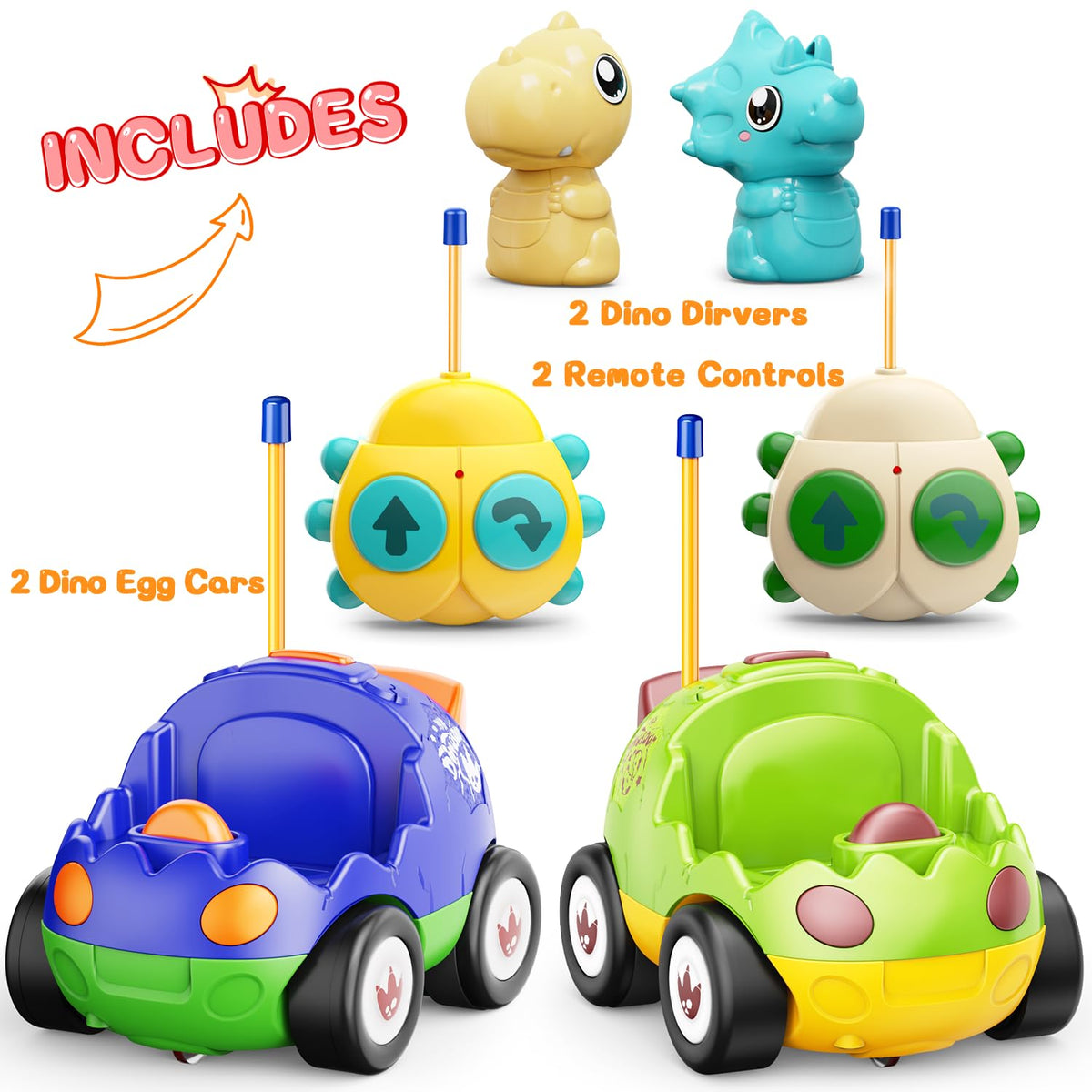 Giftable Kidz do dinosaur RC toy set ready for birthdays and holidays.