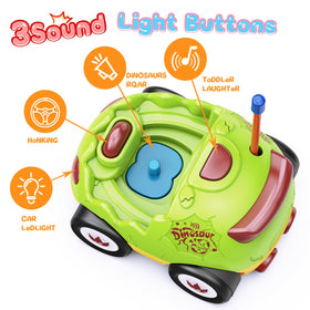 Two remote controls for independent car steering by kids.
