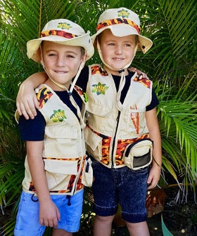 Kidz@Play hat with adjustable drawstring for secure fit.