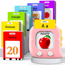 Kidzdo 520 ABCs flash cards pink device for toddlers builds vocabulary