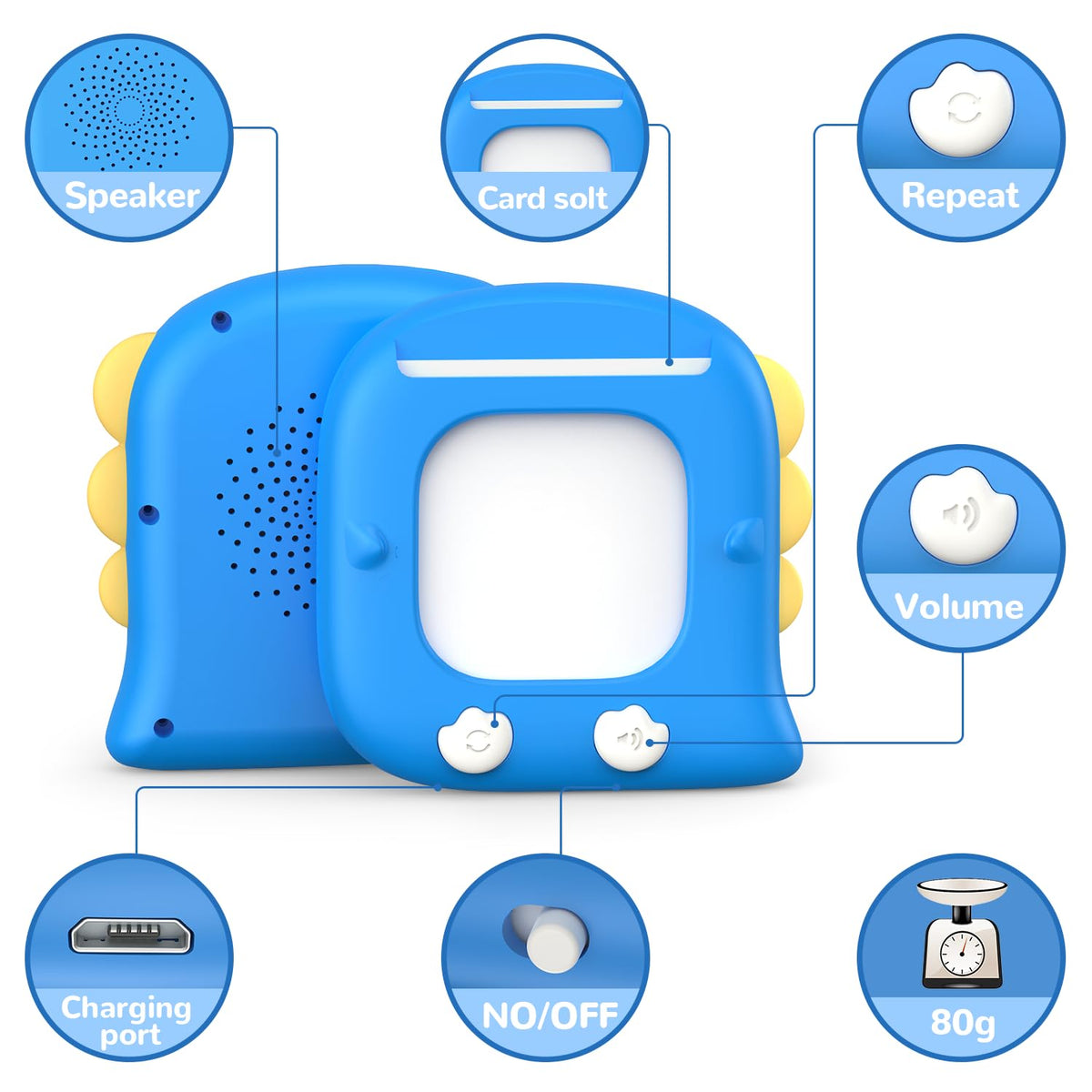Kidzdo animal-shaped reader with cards supports interactive storytelling
